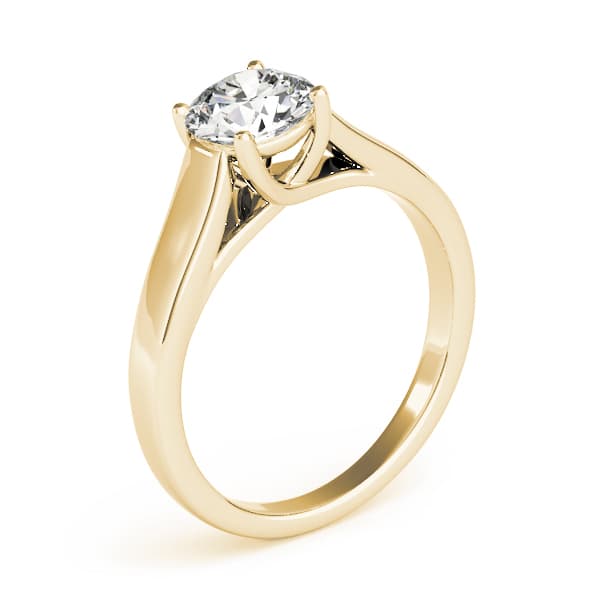 Solitaire Trellis Engagement Ring, style 83766, Top view in yellow gold