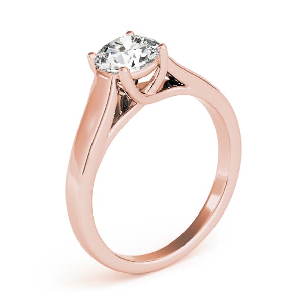 Solitaire Trellis Engagement Ring, style 83766, Top view in rose gold