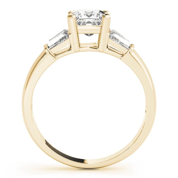 Fancy Shape Bague Engagement Ring, style 83768, Side view in yellow gold
