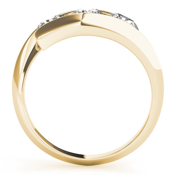3-Stone Bypass Engagement Ring, style 83773, Side view in yellow gold