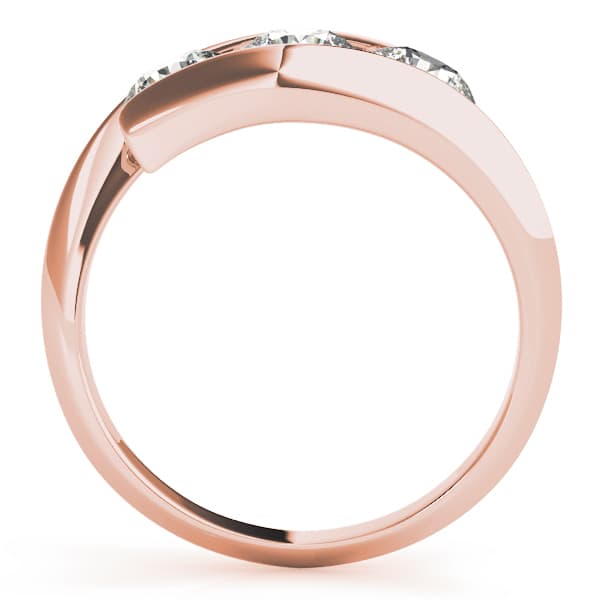 3-Stone Bypass Engagement Ring, style 83773, Side view in rose gold