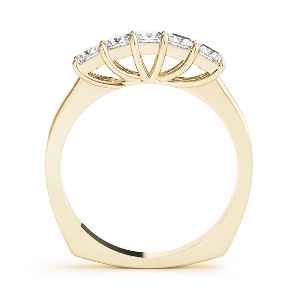 Fancy Shape Princess Wedding Band (0.8 ct. tw.), Side view in yellow gold