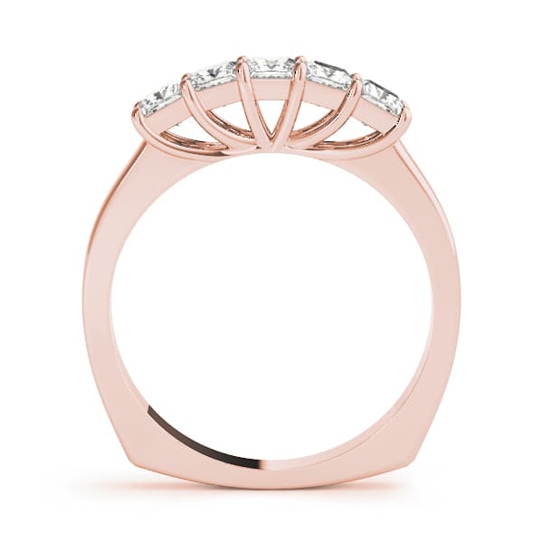 Fancy Shape Princess Wedding Band (0.8 ct. tw.), Side view in rose gold