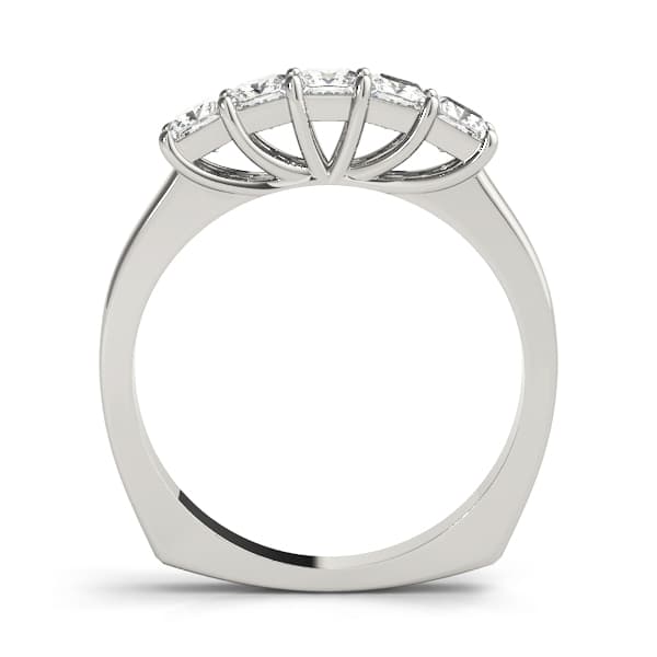 Fancy Shape Princess Wedding Band (1.1 ct. tw.), Side view in white gold or platinum