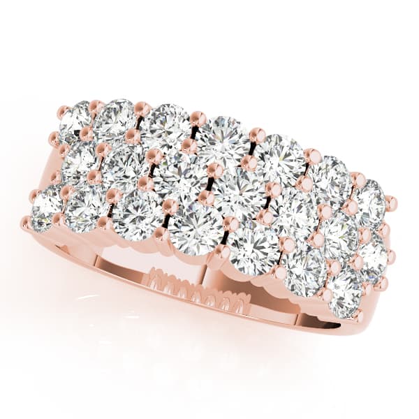Multi-Row Prong Fashion Ring (2 1/4 ct. tw.), Front view in rose gold