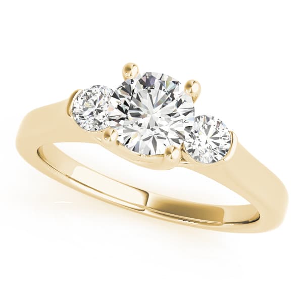 3-Stone Round Trellis Engagement Ring, style 83785, Front view in yellow gold