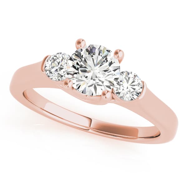 3-Stone Round Trellis Engagement Ring, style 83785, Front view in rose gold
