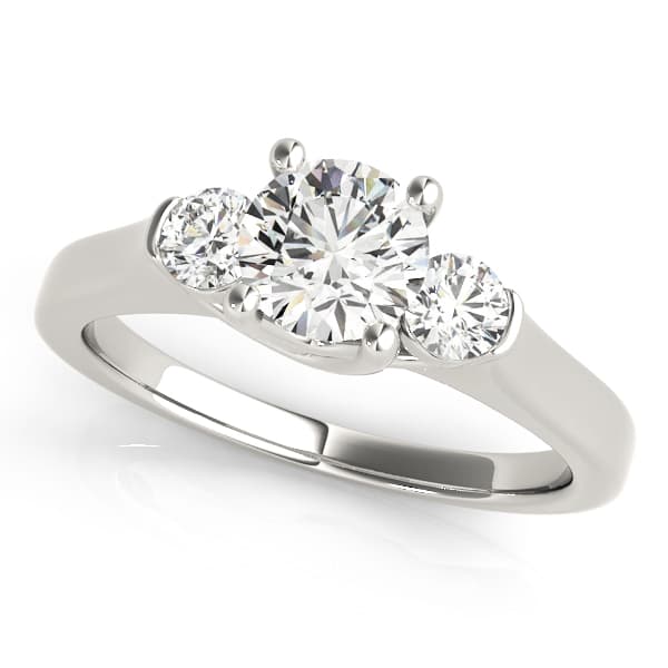 3-Stone Round Trellis Engagement Ring — style 83785 in 10k White Gold