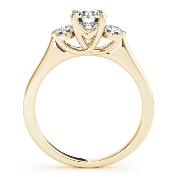 3-Stone Round Trellis Engagement Ring, style 83785, Side view in yellow gold