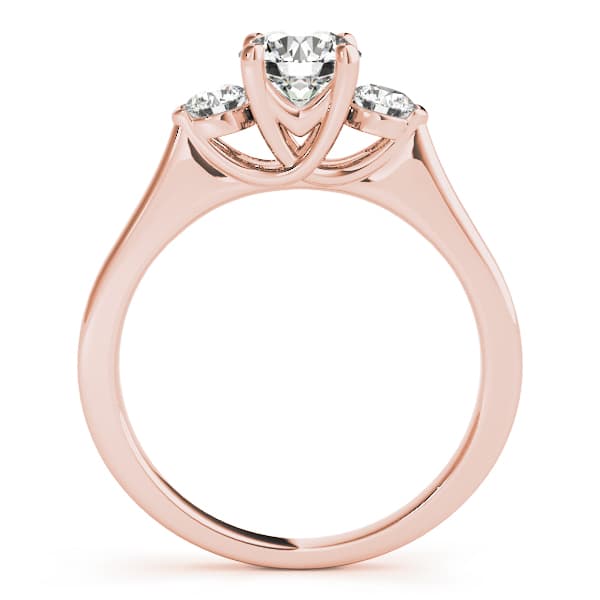 3-Stone Round Trellis Engagement Ring, style 83785, Side view in rose gold
