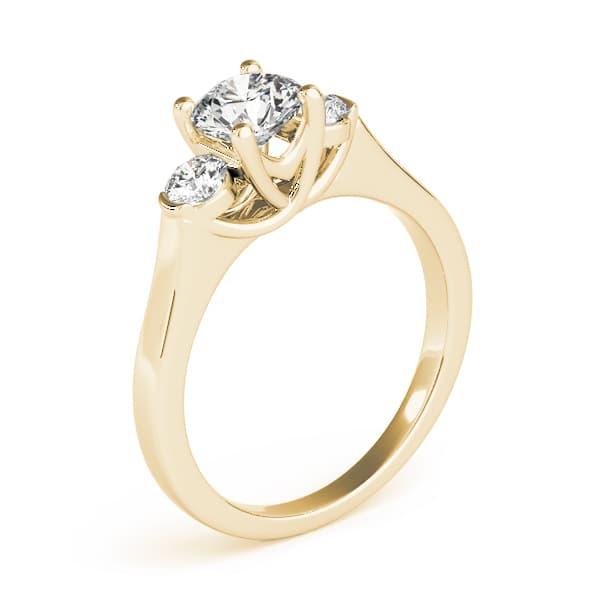 3-Stone Round Trellis Engagement Ring, style 83785, Top view in yellow gold
