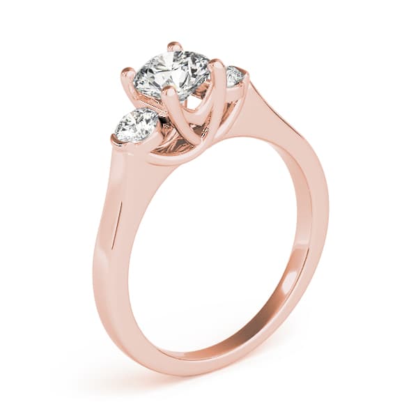 3-Stone Round Trellis Engagement Ring, style 83785, Top view in rose gold