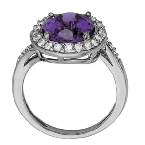 Bypass Oval Shaped Color Rings (0.3 ct. tw.), Side view in white gold or platinum