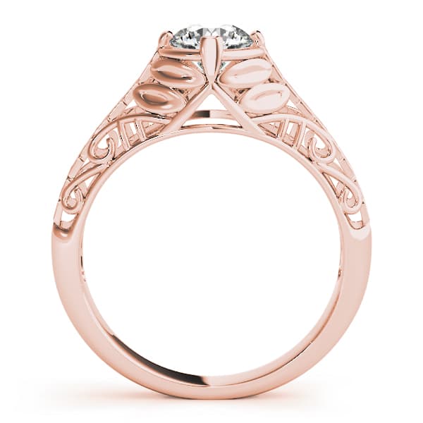 Antique Engagement Ring, style 83787, Side view in rose gold