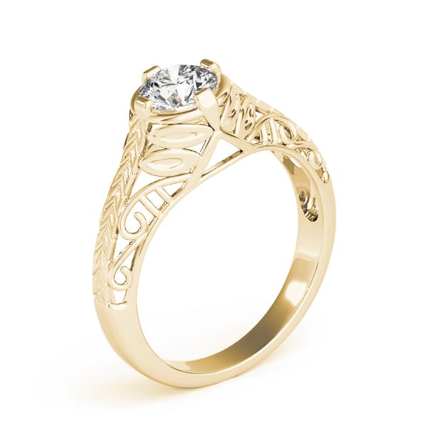 Antique Engagement Ring, style 83787, Top view in yellow gold