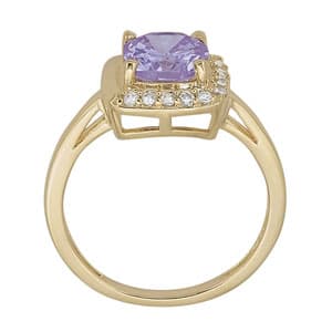 Princess-Cut Color Ring (0.1 ct. tw.), Side view in white gold or platinum
