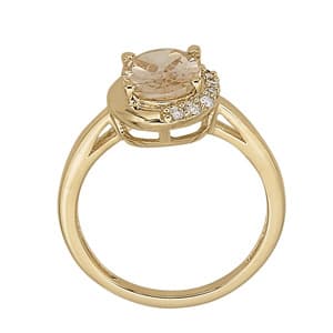 Oval Color Ring (0.09 ct. tw.), Side view in white gold or platinum