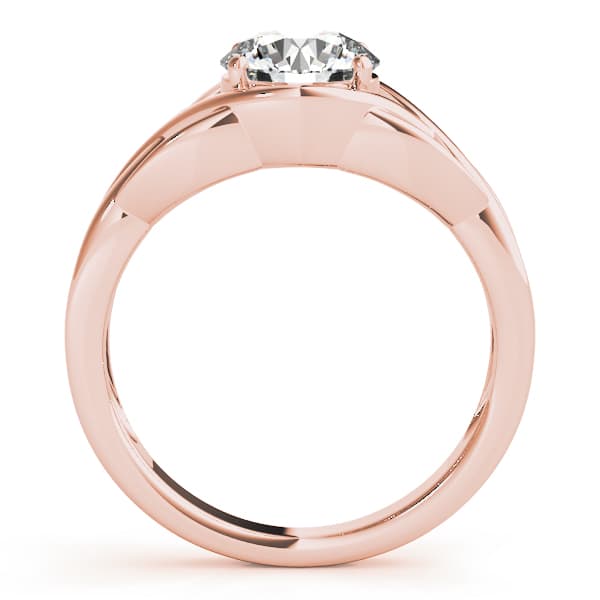 Round Solitaire Twisted Knot Engagement Ring, style 83797, Side view in rose gold