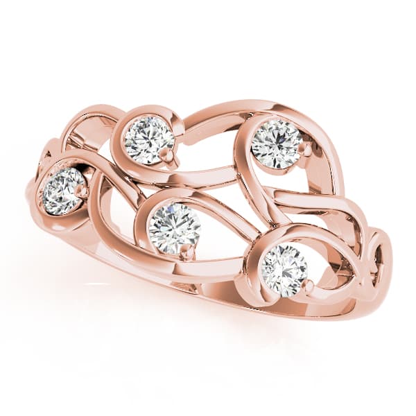 Swirling Fashion Ring (0.3 ct. tw.), Front view in rose gold