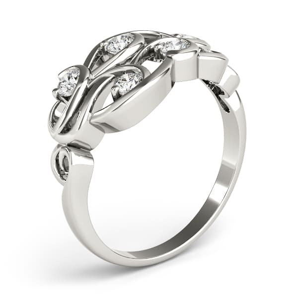Swirling Fashion Ring (0.3 ct. tw.), Angle view in white gold or platinum
