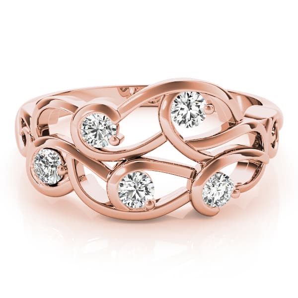 Swirling Fashion Ring (0.3 ct. tw.), On hand view in rose gold
