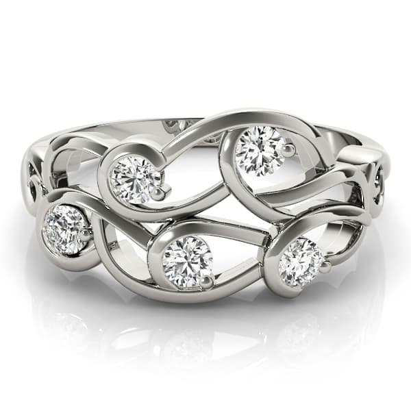 Swirling Fashion Ring (0.3 ct. tw.), On hand view in white gold or platinum