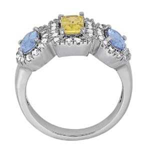 Emerald Gemstone Ring (0.48 ct. tw.), Side view in white gold or platinum