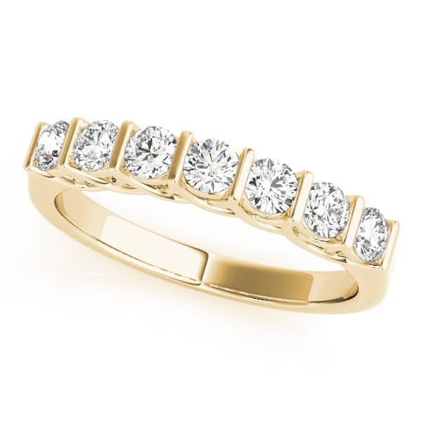 Bar Set Wedding Band (0.28 ct. tw.), Front view in yellow gold
