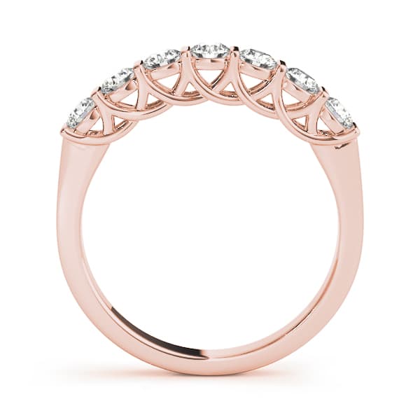 Bar Set Wedding Band (0.98 ct. tw.), Side view in rose gold
