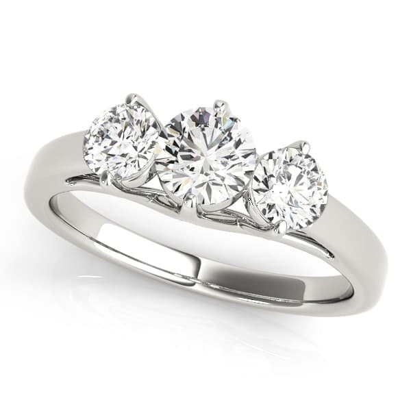 3-Stone Trellis Engagement Rings — style 83821 in 10k White Gold