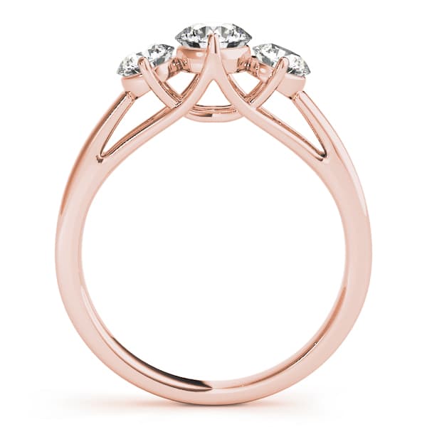 3-Stone Trellis Engagement Ring, style 83821, Side view in rose gold