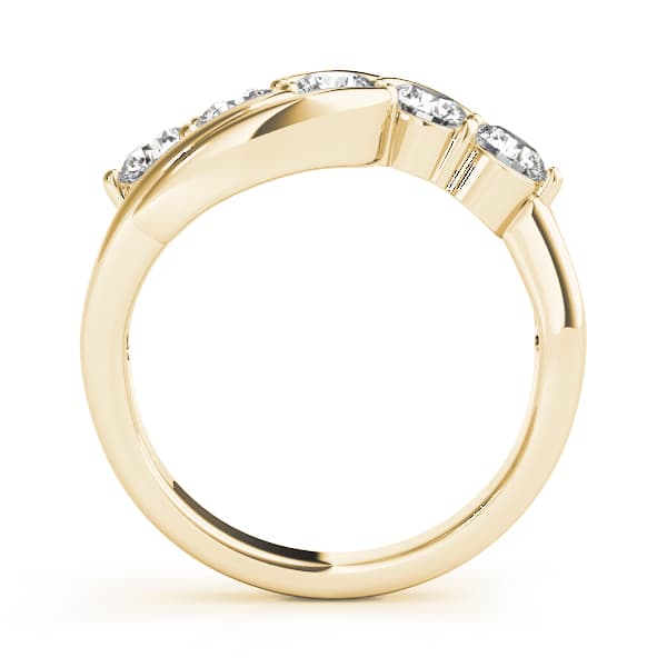 Prong Set Wedding Band (1/4 ct. tw.), Side view in yellow gold