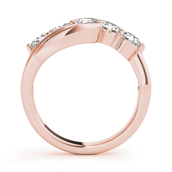 Prong Set Wedding Band (1 ct. tw.), Side view in rose gold