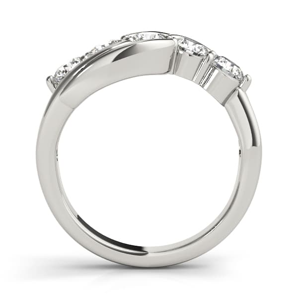 Prong Set Wedding Band (1/4 ct. tw.), Side view in white gold or platinum