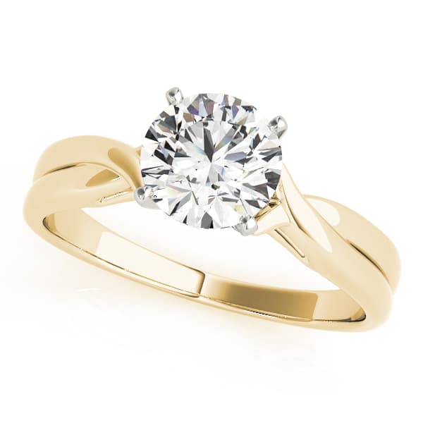 Twisted Engagement Ring, style 83835, Front view in yellow gold