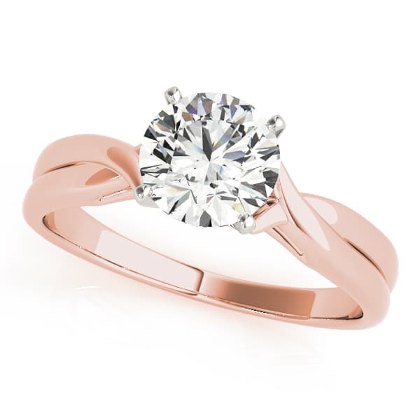 Twisted Engagement Ring, style 83835, Front view in rose gold