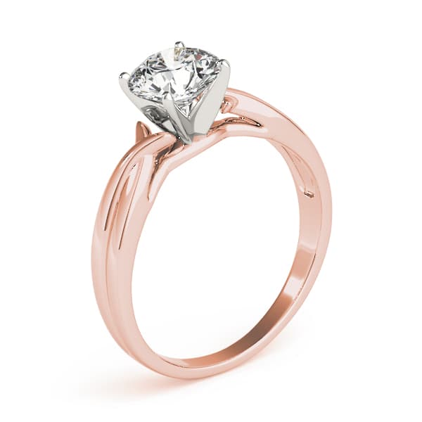Twisted Engagement Ring, style 83835, Angle view in rose gold