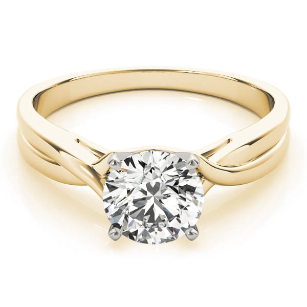 Twisted Engagement Ring, style 83835, On hand view in yellow gold
