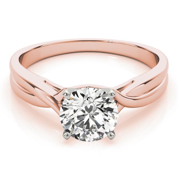 Twisted Engagement Ring, style 83835, On hand view in rose gold