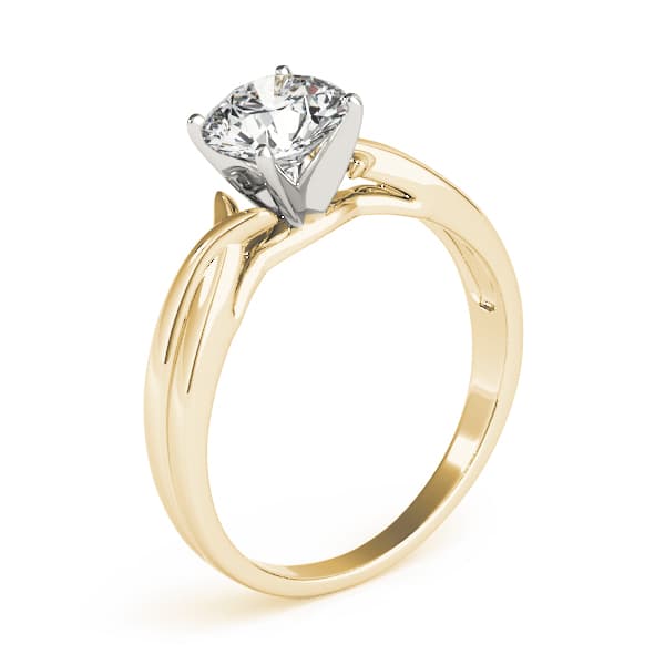 Twisted Engagement Ring, style 83835, Top view in yellow gold