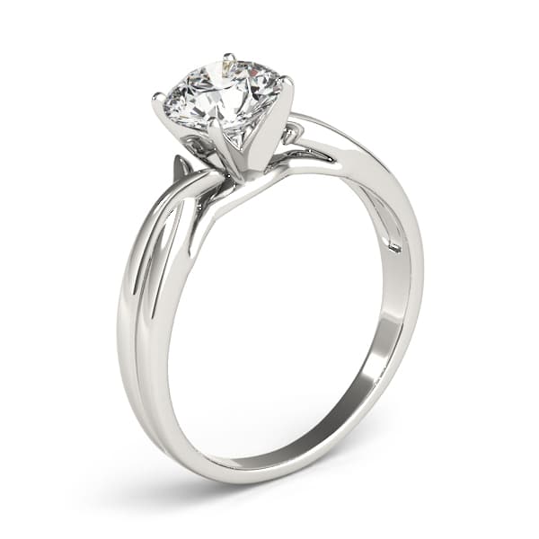 Twisted Engagement Ring, style 83835, Top view in white gold or platinum