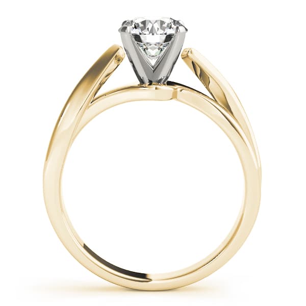 Bypass Solitaire Twisted Shank Engagement Ring, style 83848, Side view in yellow gold