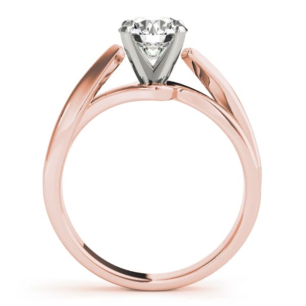 Bypass Solitaire Twisted Shank Engagement Ring, style 83848, Side view in rose gold