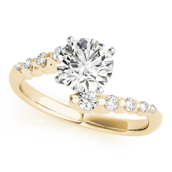 Bypass Engagement Ring, style 83852, Front view in yellow gold