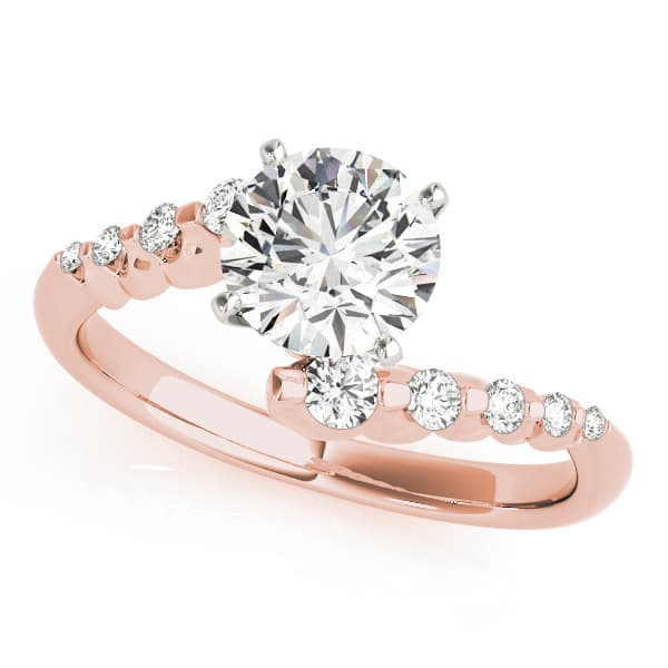 Bypass Engagement Ring, style 83852, Front view in rose gold