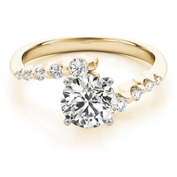 Bypass Engagement Ring, style 83852, On hand view in yellow gold