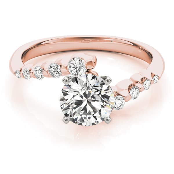 Bypass Engagement Ring, style 83852, On hand view in rose gold