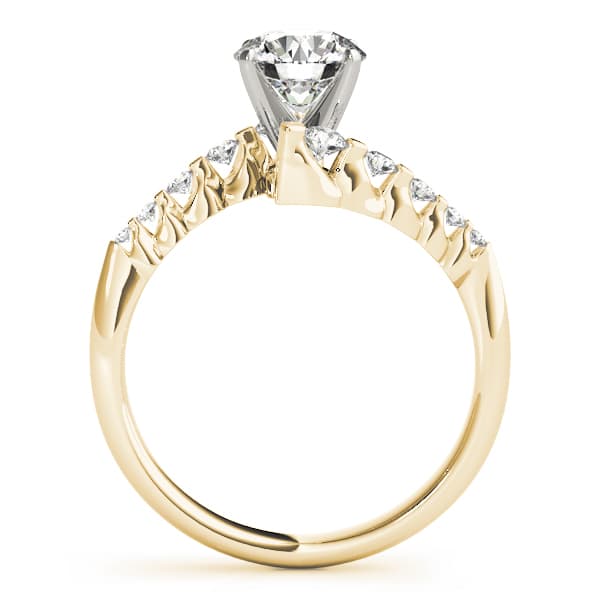 Bypass Engagement Ring, style 83852, Side view in yellow gold