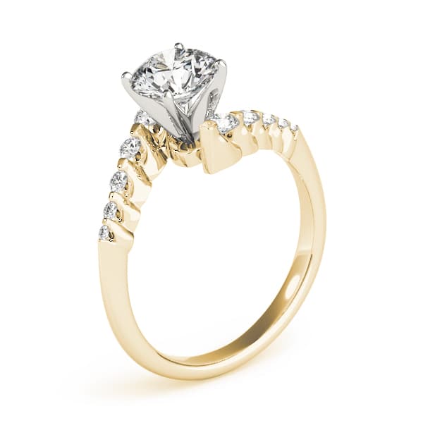 Bypass Engagement Ring, style 83852, Top view in yellow gold