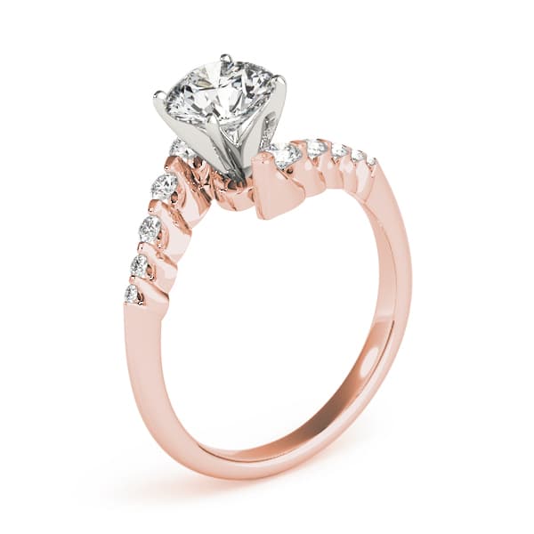 Bypass Engagement Ring, style 83852, Top view in rose gold